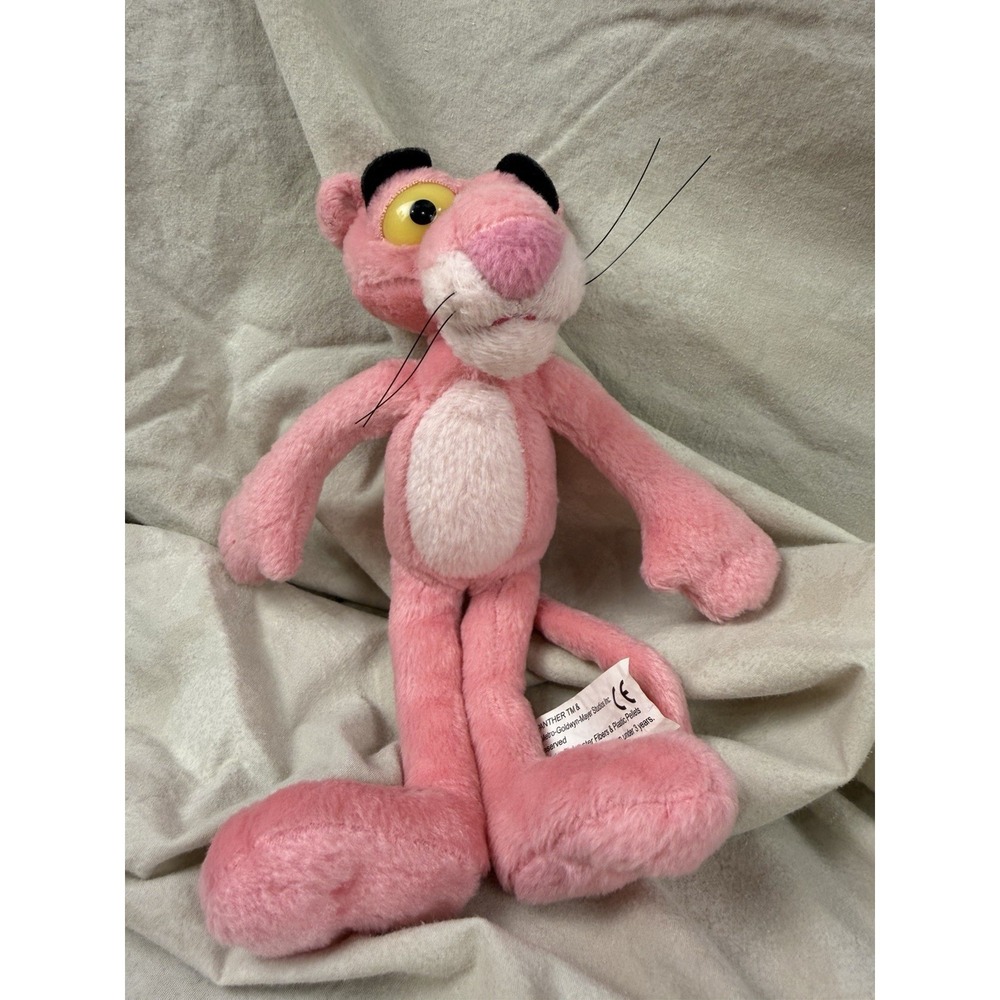Vintage 2004 Pink Panther Plush 8" Small MGM Stuffed Animal Toy Good Used